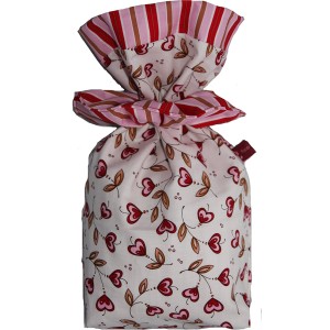 Geschenkbeutel Verpackung aus Stoff Herzblume auf...