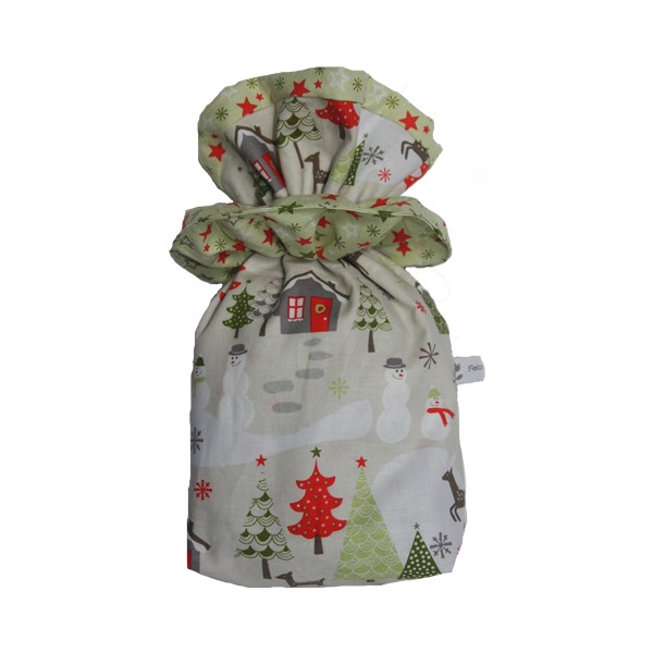 Geschenkbeutel Nikolaussäckchen Verpackung aus Stoff Reh grün-silber