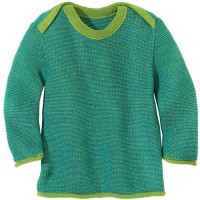 Melange Pullover Wolle grün-blau kbT