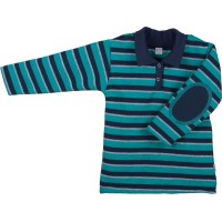 ioBio Polo-Shirt langarm kbA grün-blau 74/80