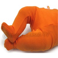 Strampelhose Merinowolle orange NB