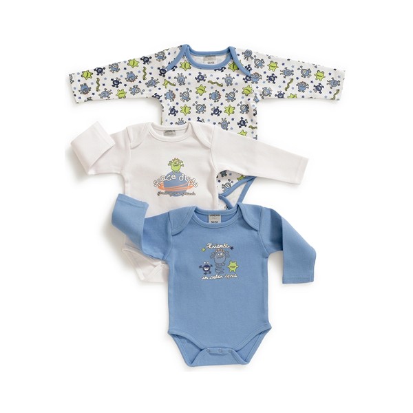 Jacky Babybody langarm Friends Boy 3er-Set