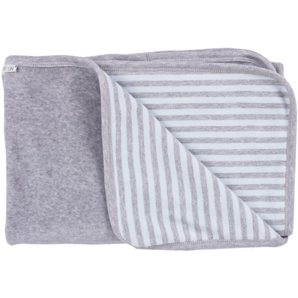 Popolini Babydecke Nicky blue-grey Bio-Baumwolle