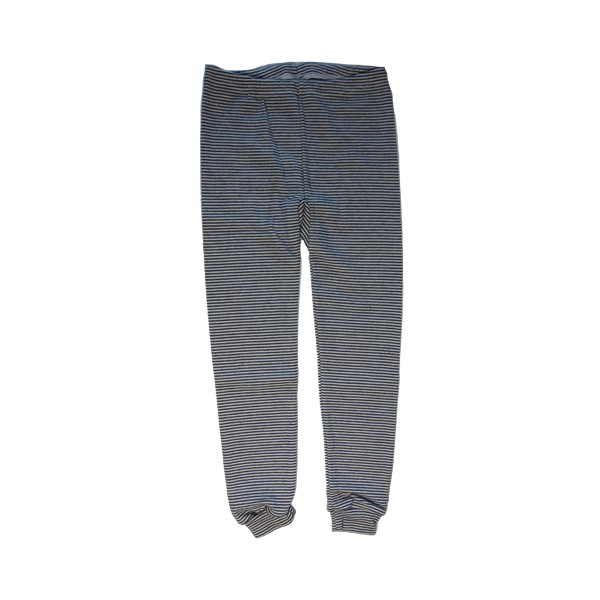 Lange Unterhose Wolle/Seide blau-ringel 140