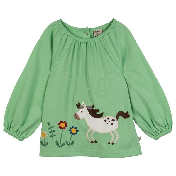 Annabel Applique Top Langarm-Shirt Fresh Grass/Pony