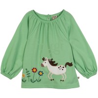 Annabel Applique Top Langarm-Shirt Fresh Grass/Pony