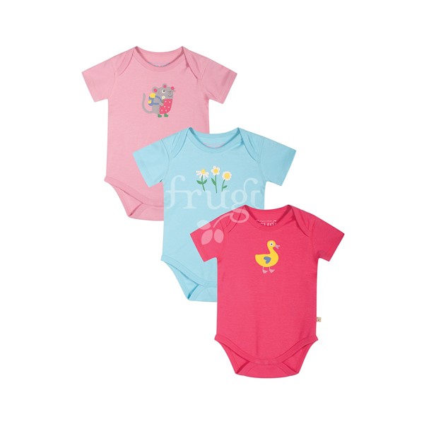 Frugi Babybody KA Ducky Bio-BW 3er-Set