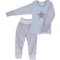 iobio Pyjama Nicky Bio-BW blau-grau