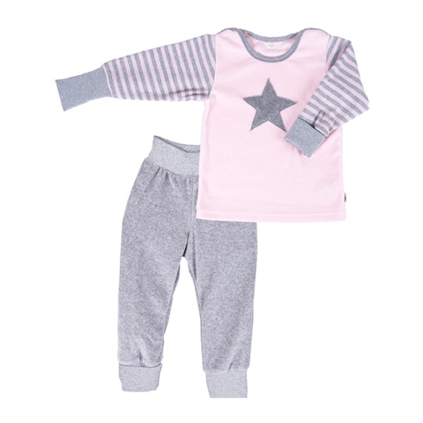 iobio Pyjama Nicky Bio-BW rosa-grau