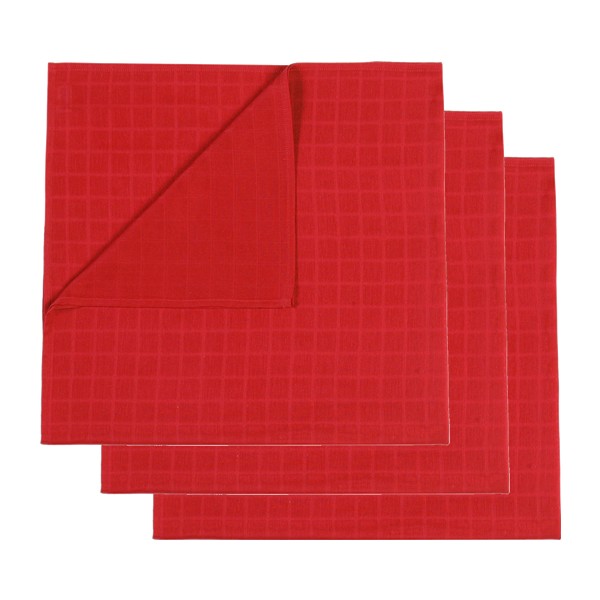 Mundo Mulltücher 3er-Set 70x70 cm red