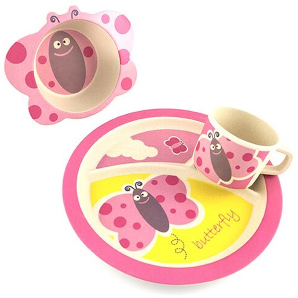 Bamboo Kinderservice-Set Butterfly 3-teilig