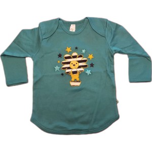 Green Baby Baby-Shirt Bio-BW Löwe teal