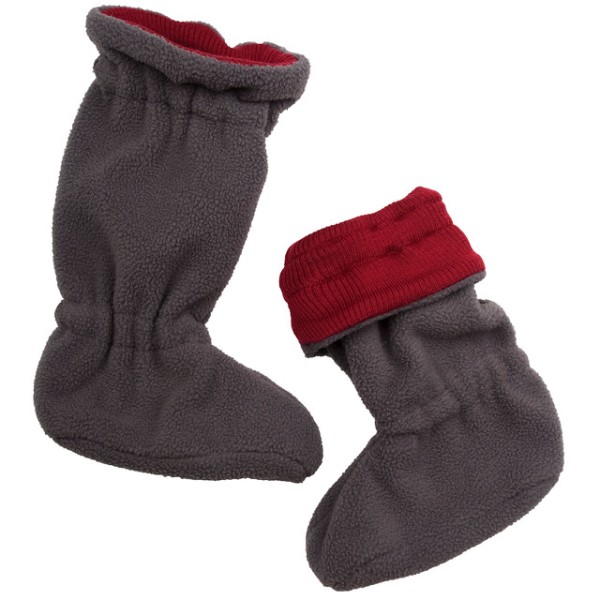 ManyMonths Wool Winter Booties Silver Pearl-Raspberry Red
