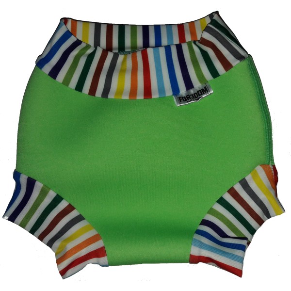 Schwimmwindel Neon Green-Multicolor Stripes