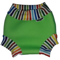Schwimmwindel Neon Green-Multicolor Stripes