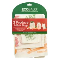 Ecobags Gaze Beutel Baumwolle Bedruckt 3er-Set