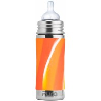 Purakiki Babyflasche 300 ml mit Silikon-Sleeve orange swirl