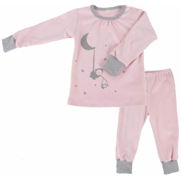 iobio Mädchen-Pyjama lang rosa Bio-BW