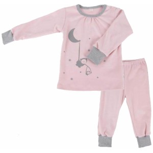 iobio Mädchen-Pyjama lang rosa Bio-BW