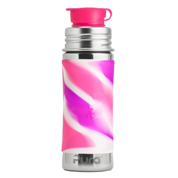 Purakiki SPORTflasche 300 ml mit Silikon-Sleeve pink swirl