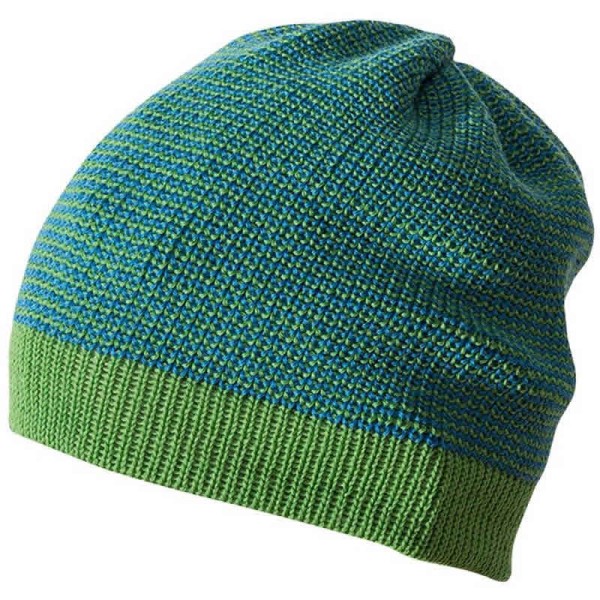 Disana Beanie Woll-Mütze Melange grün-blau
