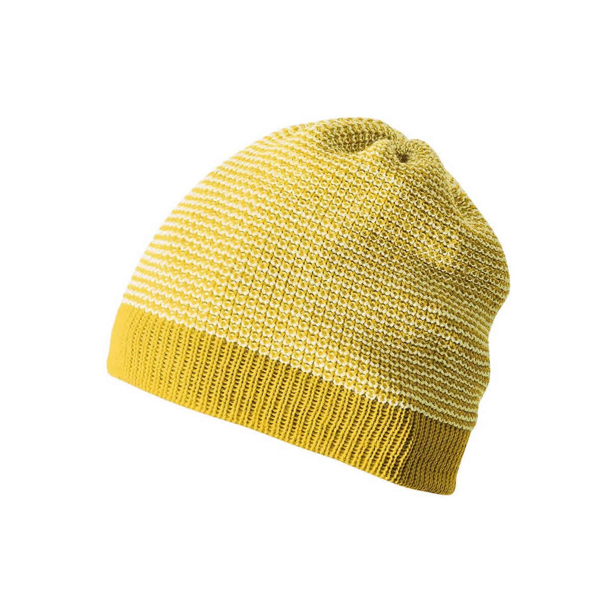 Disana Beanie Woll-Mütze Melange curry-natur