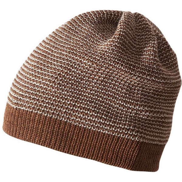 Disana Beanie Woll-Mütze Melange haselnuss-grau