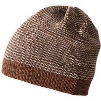 Disana Beanie Woll-Mütze Melange haselnuss-grau