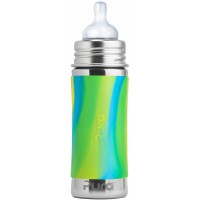 Purakiki Babyflasche 300 ml mit Silikon-Sleeve aqua swirl