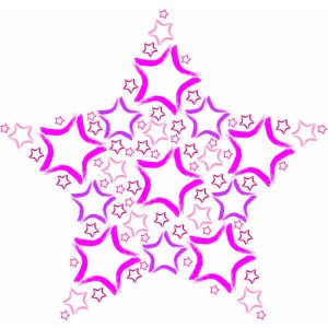 xkko Pucktuch Limited Edition120x120 cm Pink Star