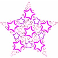 xkko Pucktuch Limited Edition120x120 cm Pink Star