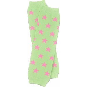 Leg-Warmers Beinstulpen BIO-BW Green-Pink Stars