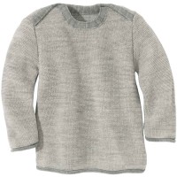 Melange Pullover Wolle grau-natur kbT