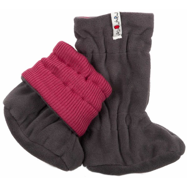ManyMonths Woollies Winter Booties Charmer Frosted Berry-Magent Grey