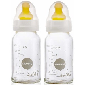 Hevea Glas-Babyflasche 120 ml 2er-Set