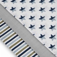 T-Tomi Mullwindeln Baumwolle 70x70 cm 3er-Set Blue Stars