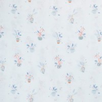 Miriam Double Gauze Musselinstoff Blumen weiß