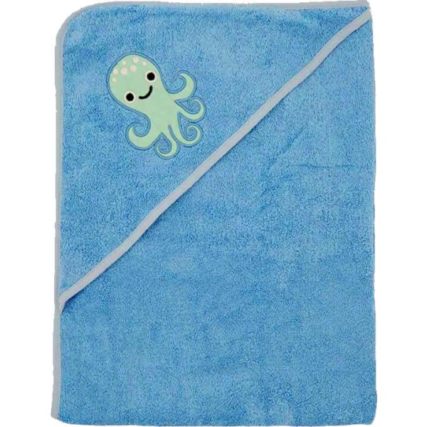 ImseVimse Kapuzenbadetuch BIO-BW Blue Octopus