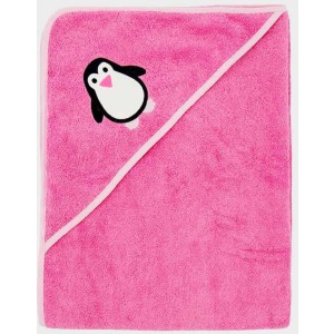 ImseVimse Kapuzenbadetuch BIO-BW Pink Pinguin