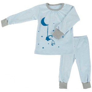 iobio Pyjama lang Moon blau Bio-BW