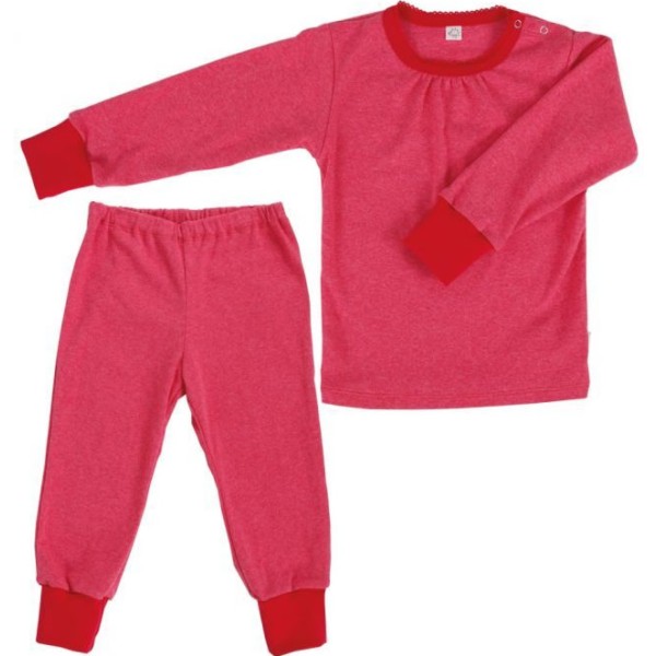 iobio Pyjama lang Rot Melange Bio-BW