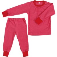 iobio Pyjama lang Rot Melange Bio-BW 110/116