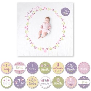 Babys First Year Swaddle-Blanket &amp; Karten Set -...