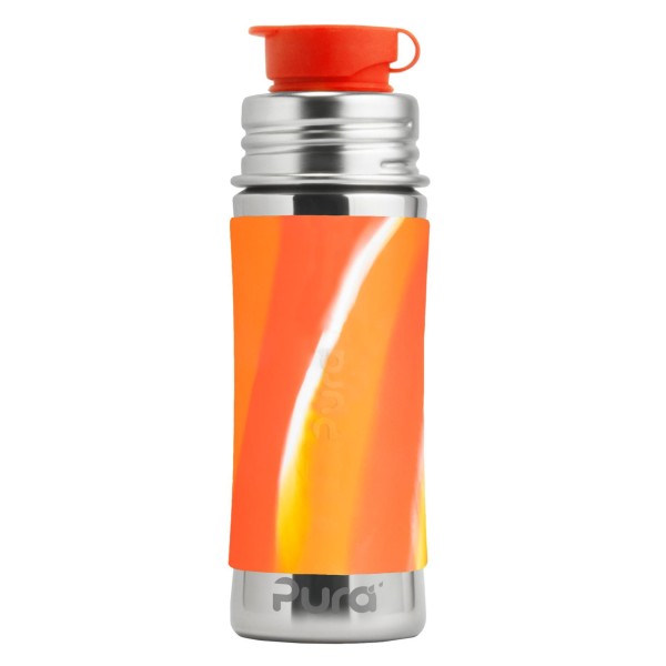 Purakiki SPORTflasche 300 ml mit Silikon-Sleeve orange swirl