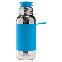 Purakiki Isolierte SPORTflasche 475 ml mit Silikon-Sleeve ISO aqua