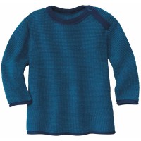 Melange Pullover Wolle marine-blau kbT NEU 74/80