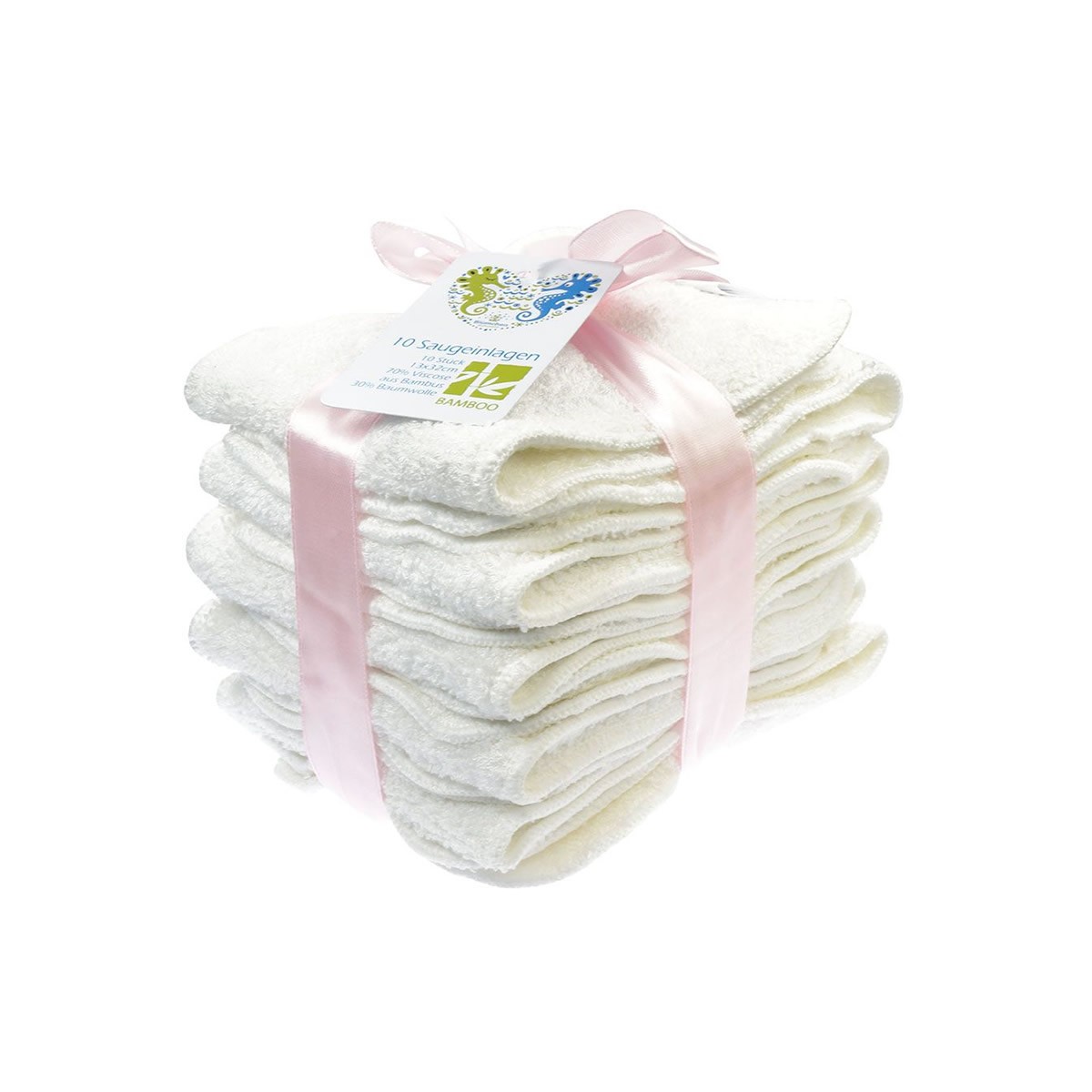 Blümchen Saugeinlage Bambus-Frottee 10er-Set