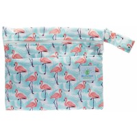 Blümchen PUL-Tasche XS Mini-Wetbag für Slipeinlagen Flamingotanz