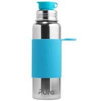 Purakiki SPORTflasche 850 ml mit Silikon-Sleeve aqua