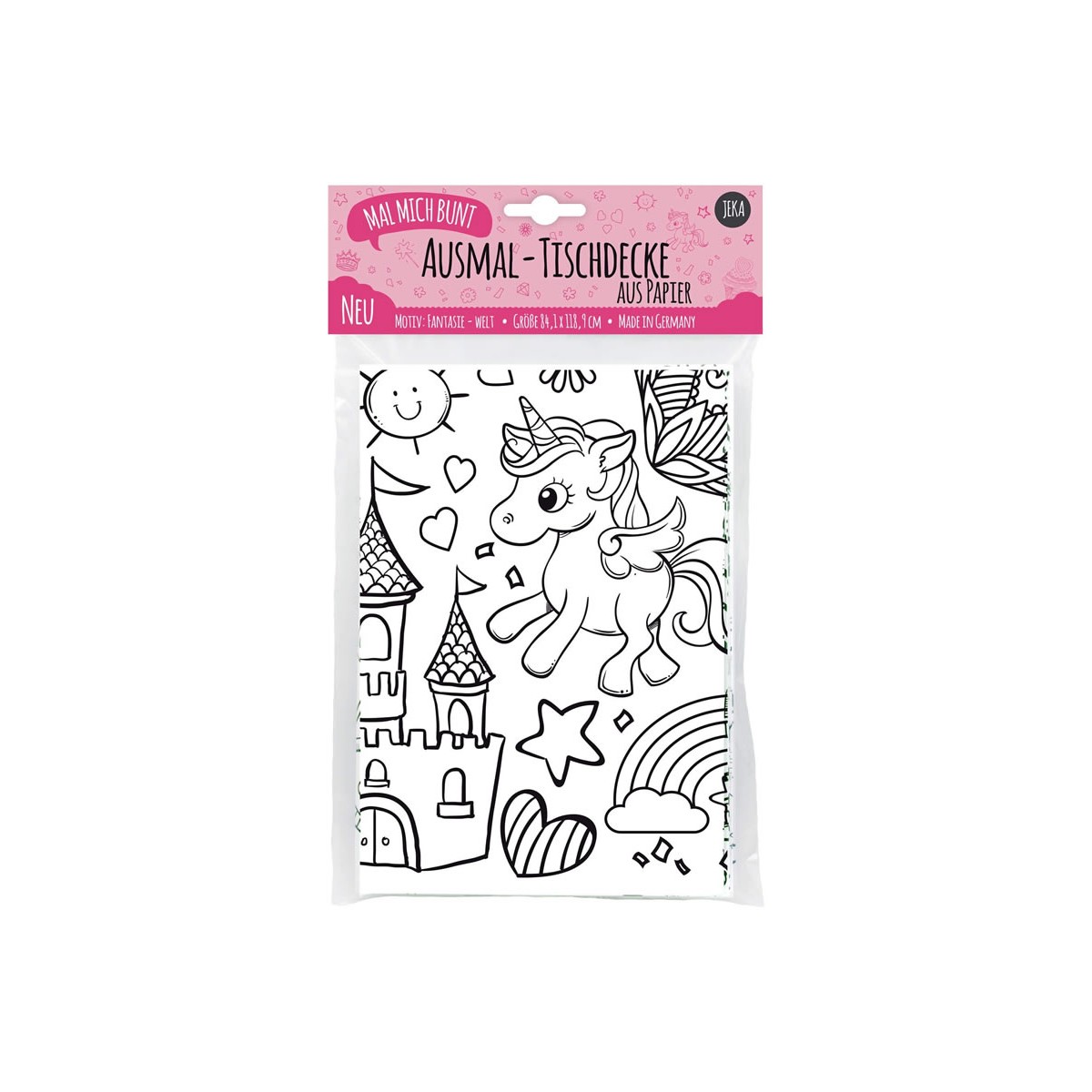 Ausmal-Tischdecke aus Papier Fantasie